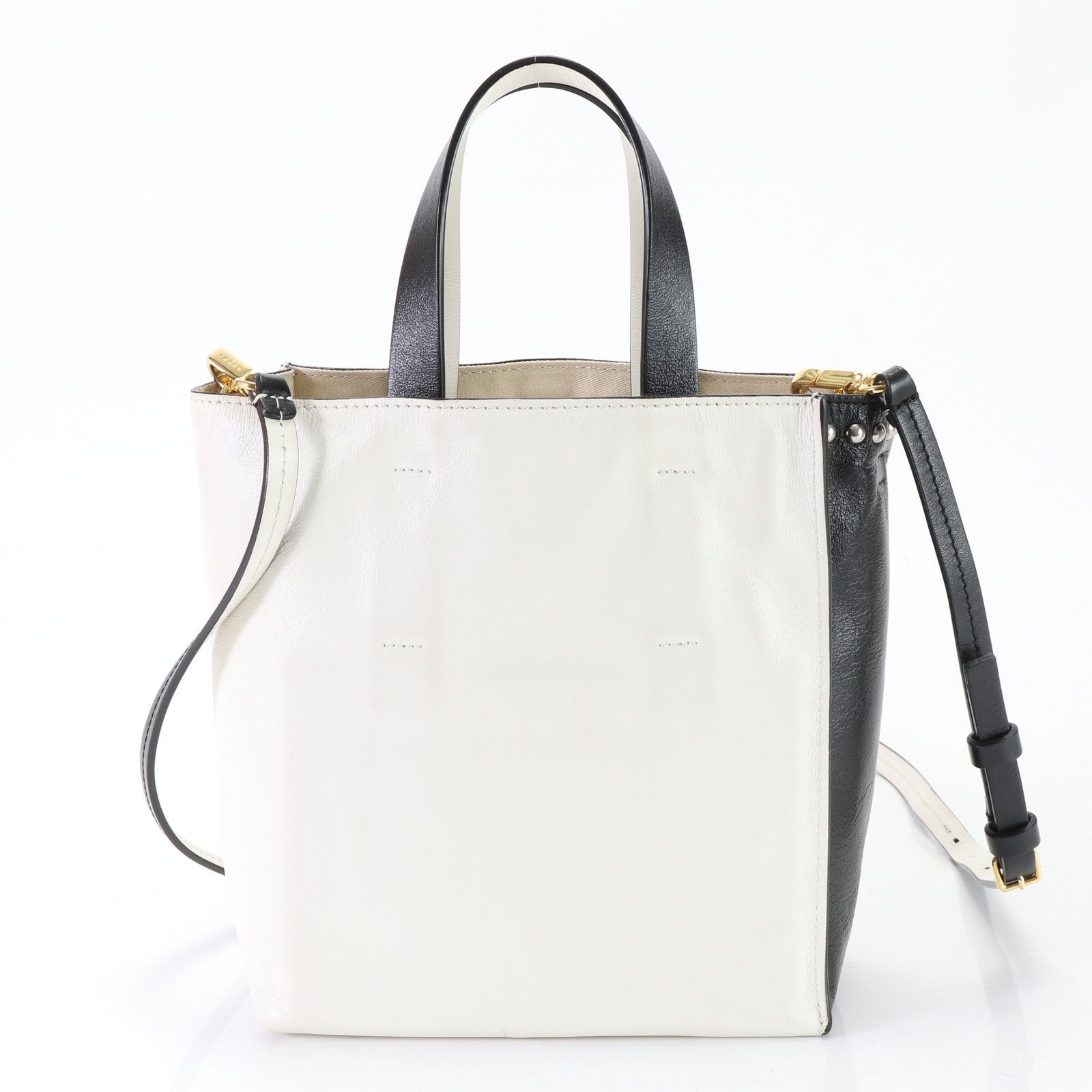 美品 MARNI マルニ ミュゼオ ソフト スタッズ レザー 2WAY ショルダー 