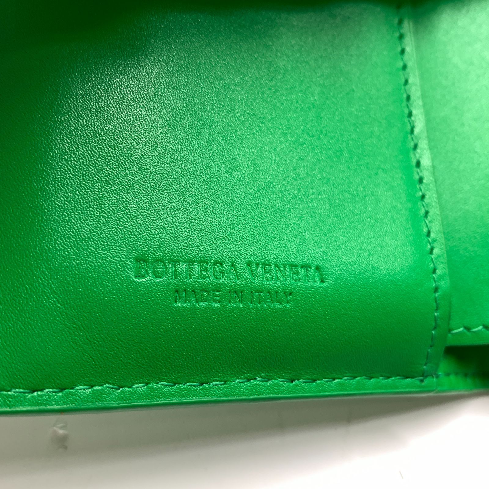 f001 C Bottega ボッテガ 二つ折り財布 イントレチャート グリーン