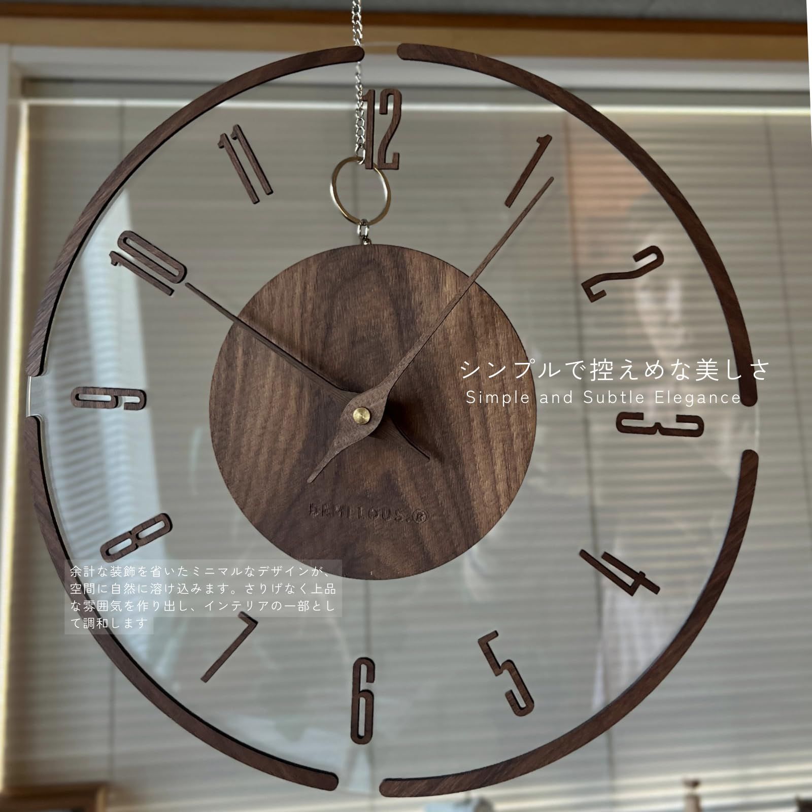 掛け時計 おしゃれ かわいい クリア 木製 ナチュラル ドット スタイリッシュ ナチュラル 透明感 シンプル 静音 丸い インテリア 会社 店舗 リビング 寝室 プレゼント 引っ越しお祝い DEMI LOUS. クラシック NEXPOTALLINN_EU