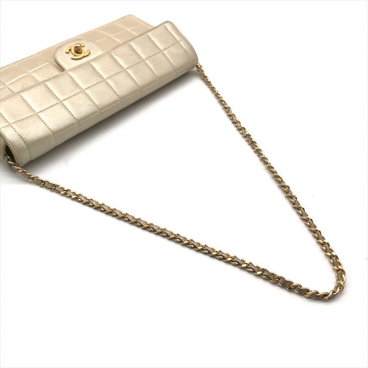 良品 CHANEL シャネル ココマーク チョコバー ターンロック チェーン  