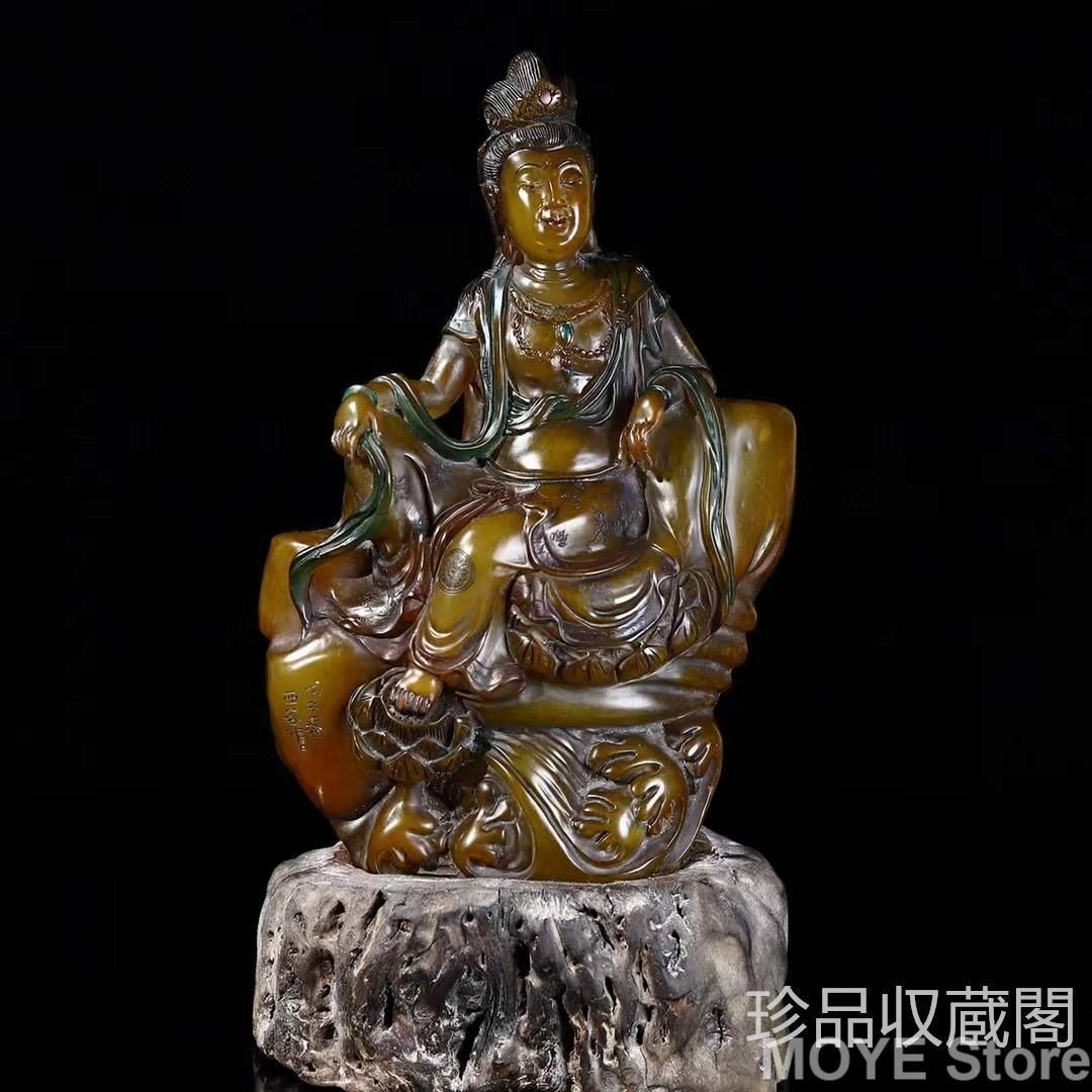 手彫り 聚財置物