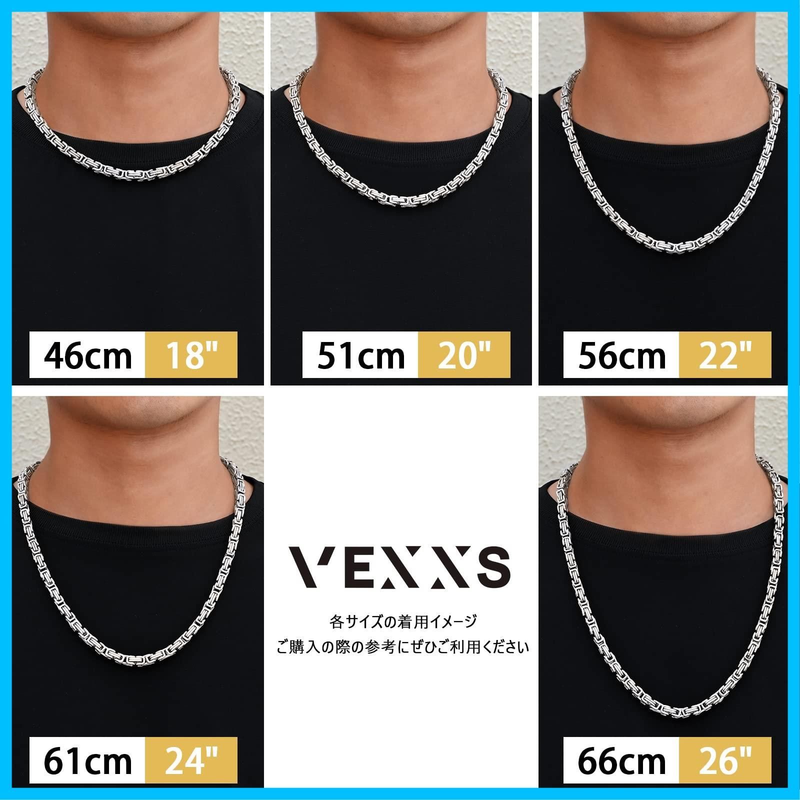 人気商品】[VEXXS] ビザンチン チェーン ネックレス メンズ 幅4