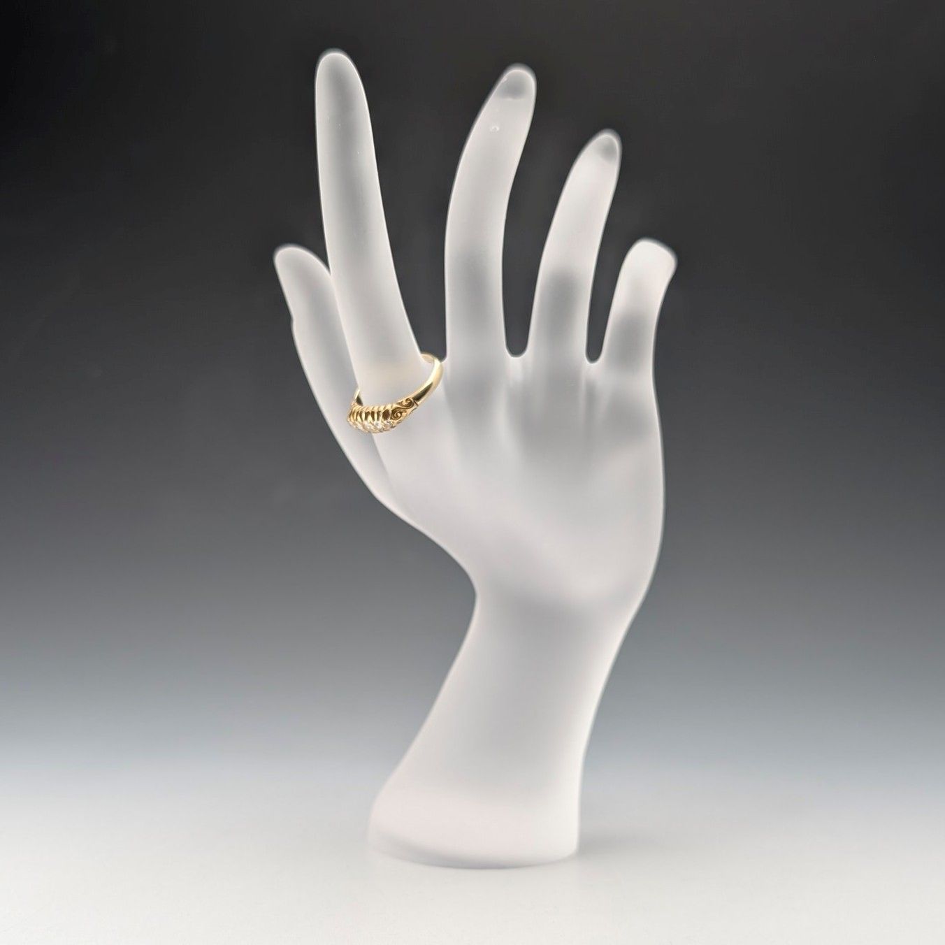 アンティーク K18ゴールド 5ストーンダイヤモンドリング 3.1g 13号  指輪 AH