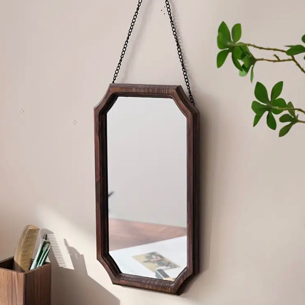 鏡 壁掛けミラー 木製 フレーム 北欧 長方形 ミッドセンチュリーデザイン ヴィンテージ調 研磨仕上げ リビング バスルーム ダイニング 書斎 壁掛け鏡 モダンインテリア 室内装飾 洗練された鏡面 インテリアアクセント 多用途 自宅用 プレゼント フレーム付き WWW_NOITHATQUANGTHANH_NET