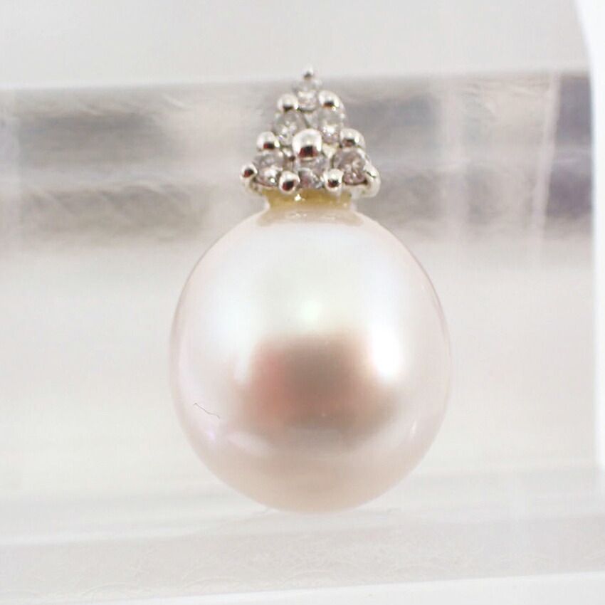 高品質美品pt900プラチナダイヤモンド白蝶真珠ペンダントトップ鑑別書付 PT900 白蝶真珠ペンダントヘッド