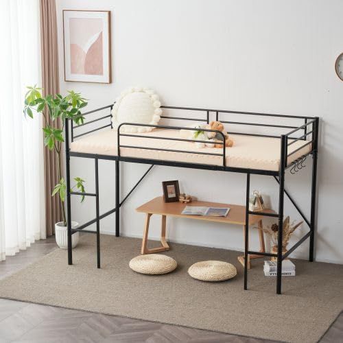 ロフトベッド パイプベッド シングル 木 収納 北欧風 子供部屋スチール