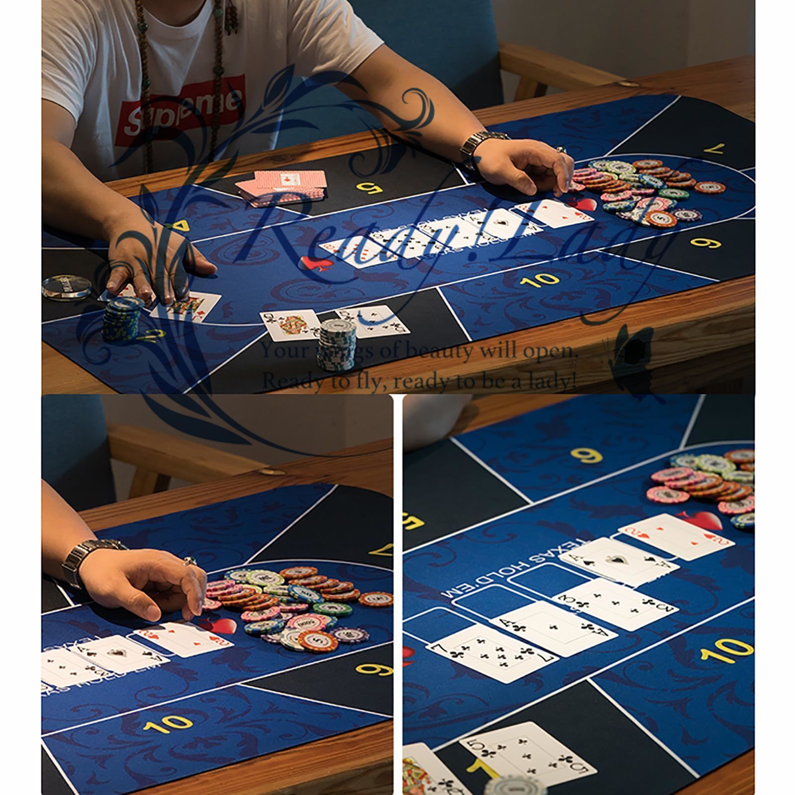 ポータブルポーカーテーブルトップ ブラックジャックのためのカードをプレイす