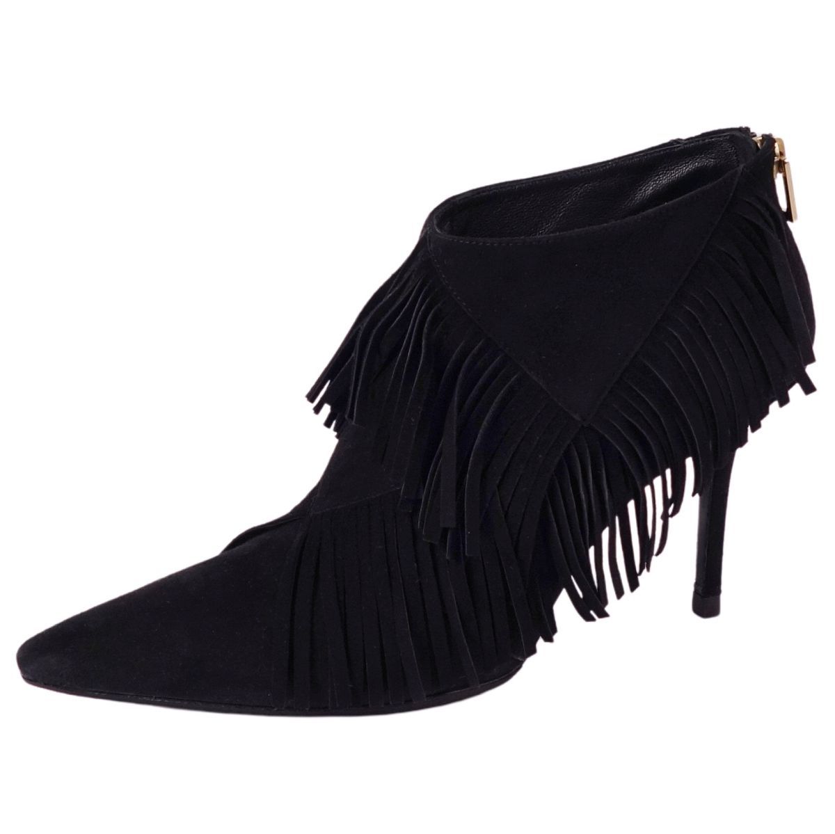 美品 ロジェヴィヴィエ Roger Vivier ブーツ ブーティー フリンジ 