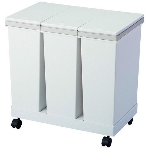 キャスター付きゴミ箱 3個セット ホワイト アスベル メーカー直送品 時間指定不可 夜間配送不可 平日配送のみ 平日配送のみ