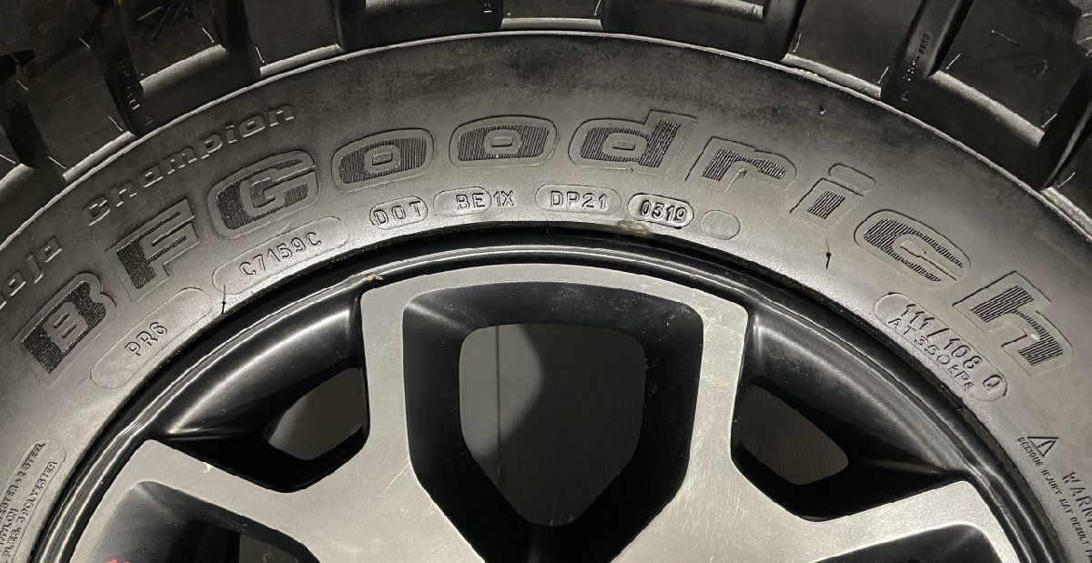 BFグッドリッチ 255/75R17 ラングラールビコン純正タイヤ５本セット 売り切り価格JLラングラールビコン純正タイヤ255/75/r17 4本