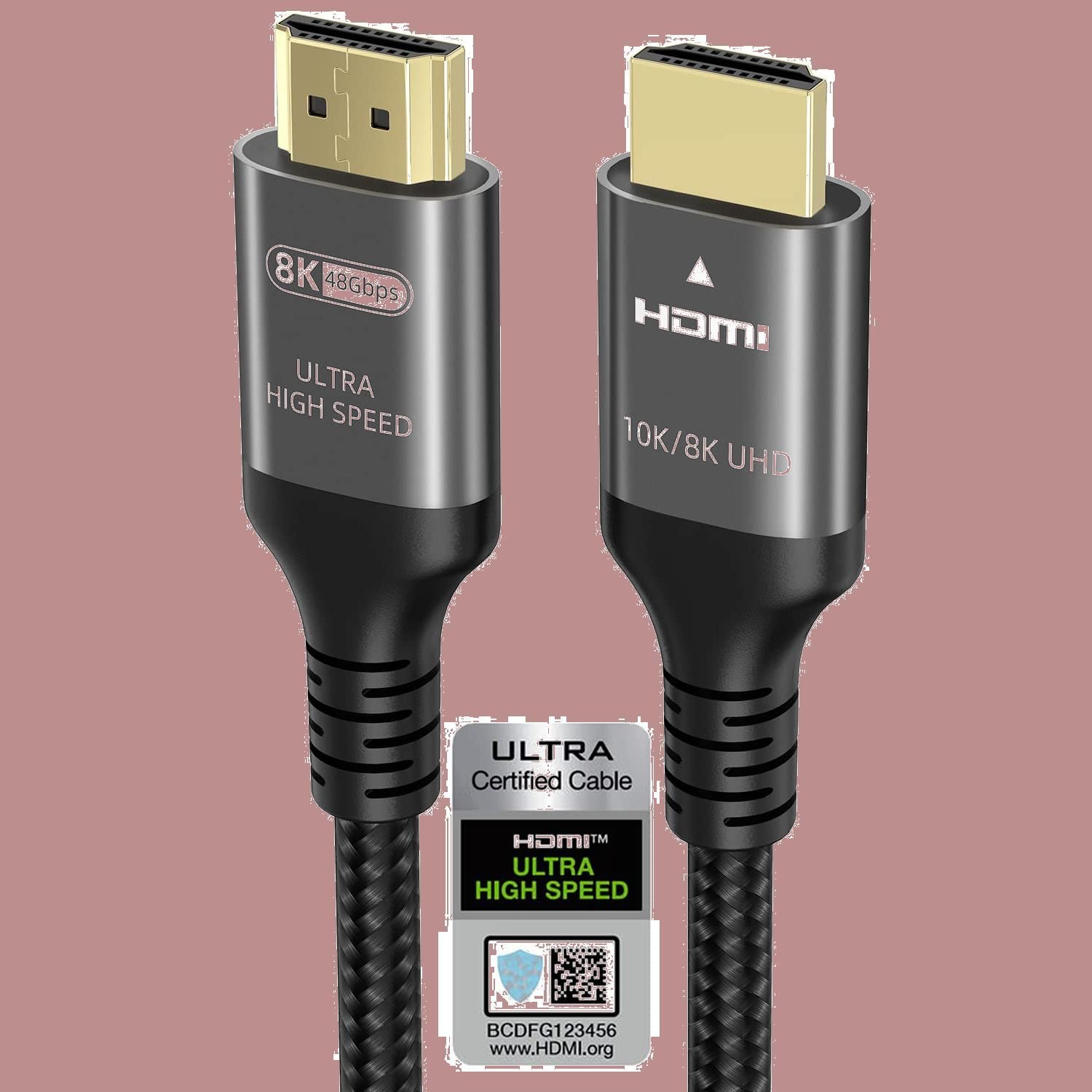 Ubluker 10k 8k 4k HDMI 2.1 ケーブル 2m、(HDMI認証)超高速 HDMI