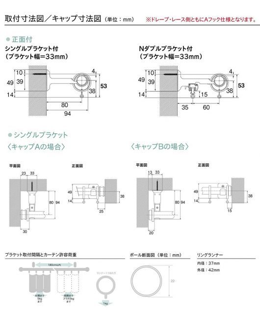Aキャップ 1cm単位でカットしてお届け