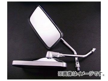 2輪 アルバ 角型メッキ 中型車両用バックミラー 正ネジ10mm 品番：101-021 入数：左右セット JAN：4560312926895
