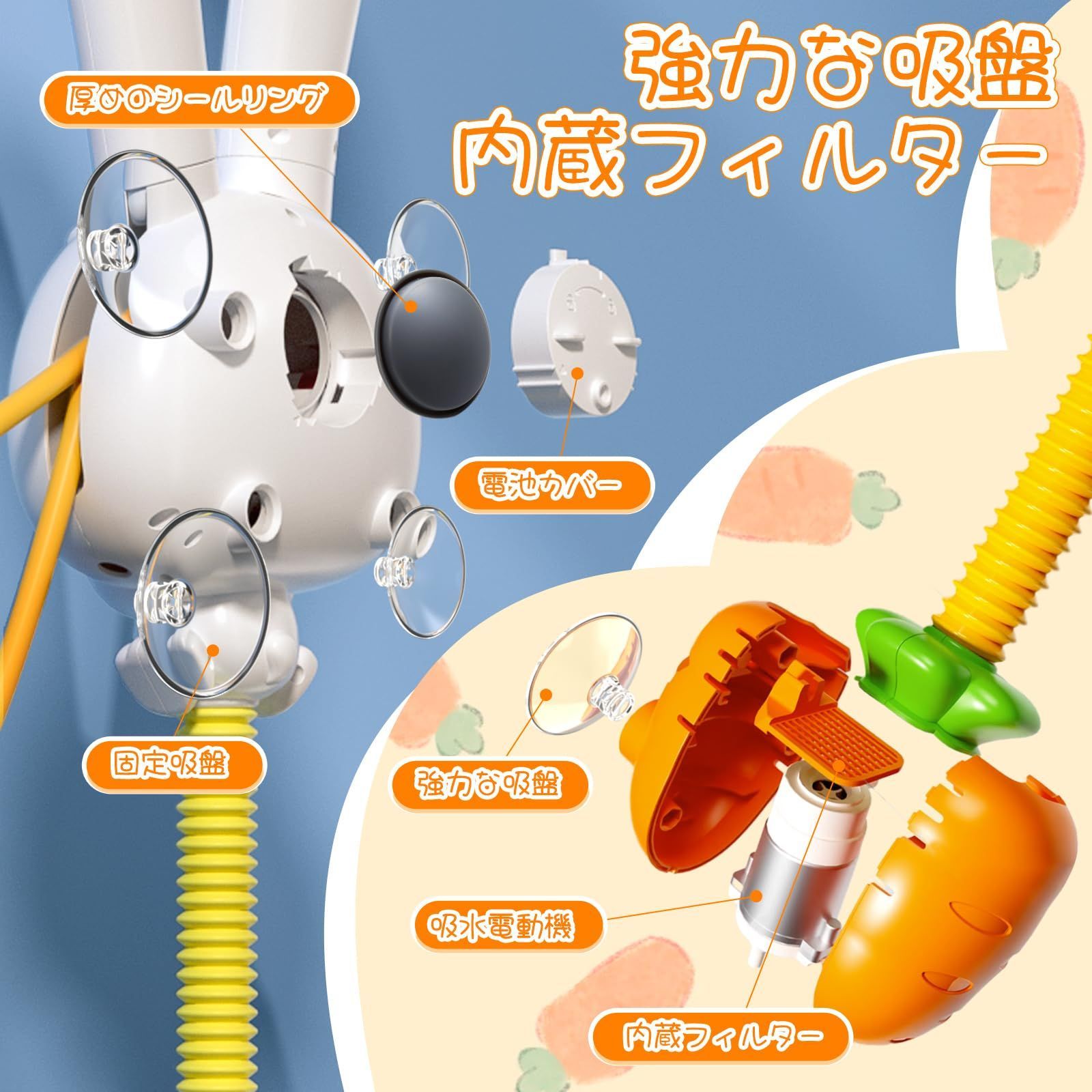 ウサギの形 シャワーヘッドおもちゃ