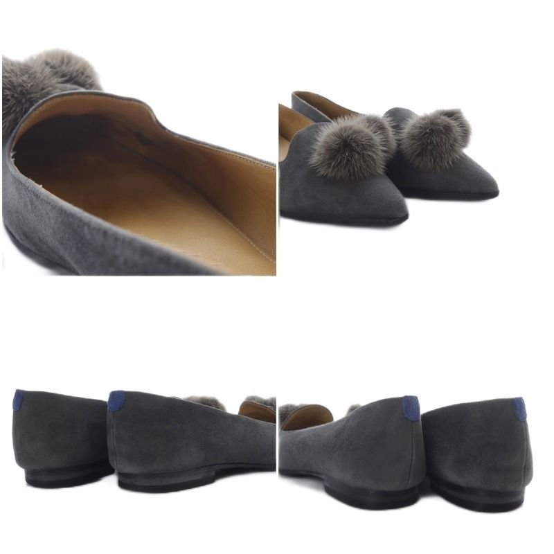 美品chatellesシャテルスエードポインティ黒ブラック36.5パンプス シャテル Chatelles Francois Negro Tassels （Black