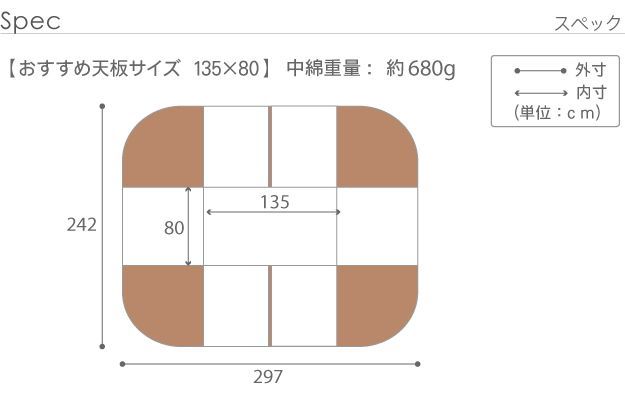 こたつ布団 長方形 省スペース はっ水リバーシブルお手入れラクラク