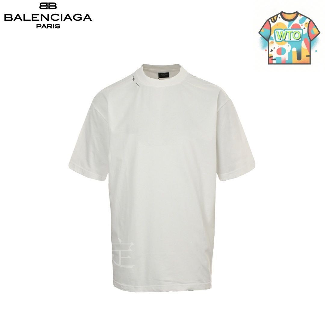 今日特価】Balenciaga 25SS レッドテーププリント T シャツ-3