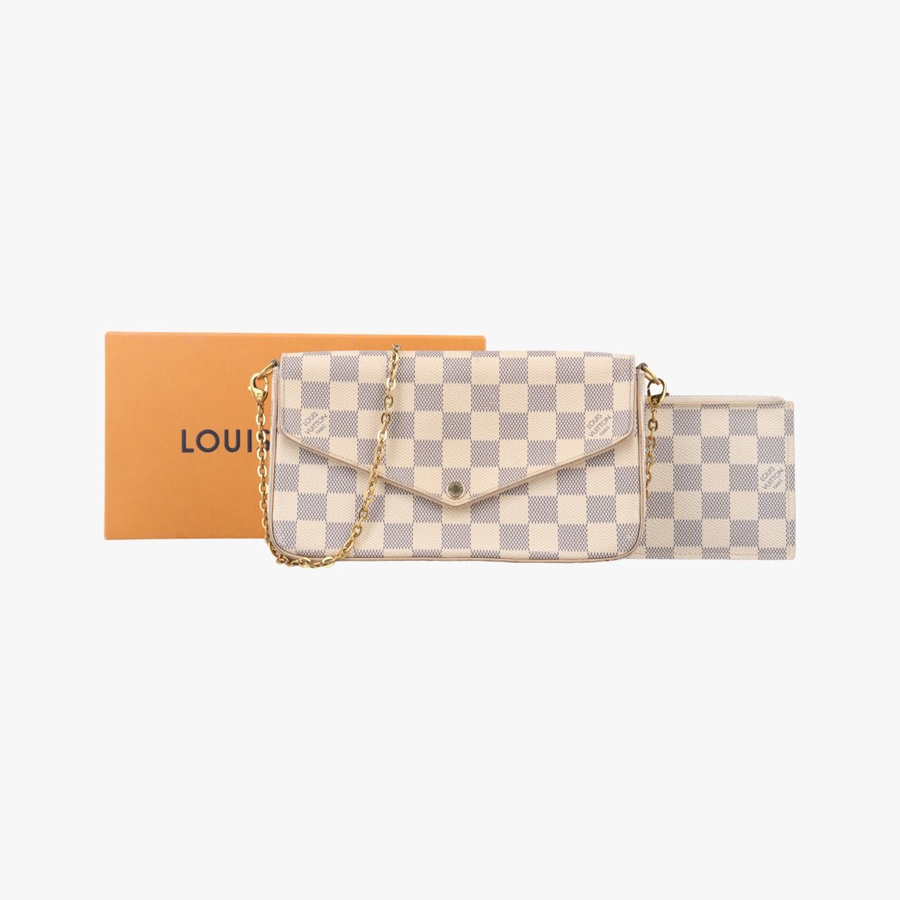 ルイヴィトンLouis VuittonポシェットフェリシーアズールダミエキャンバスN63106MI1198