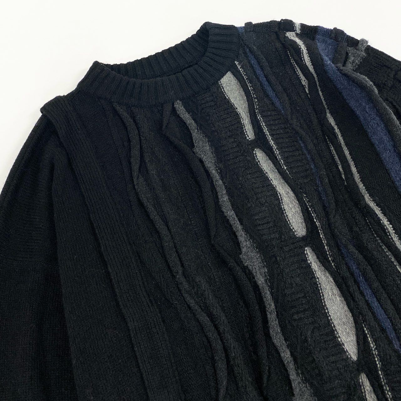 40c29 Tamme タム SLIT 3D KNIT ニットプルオーバー 裾スリット 凹凸 