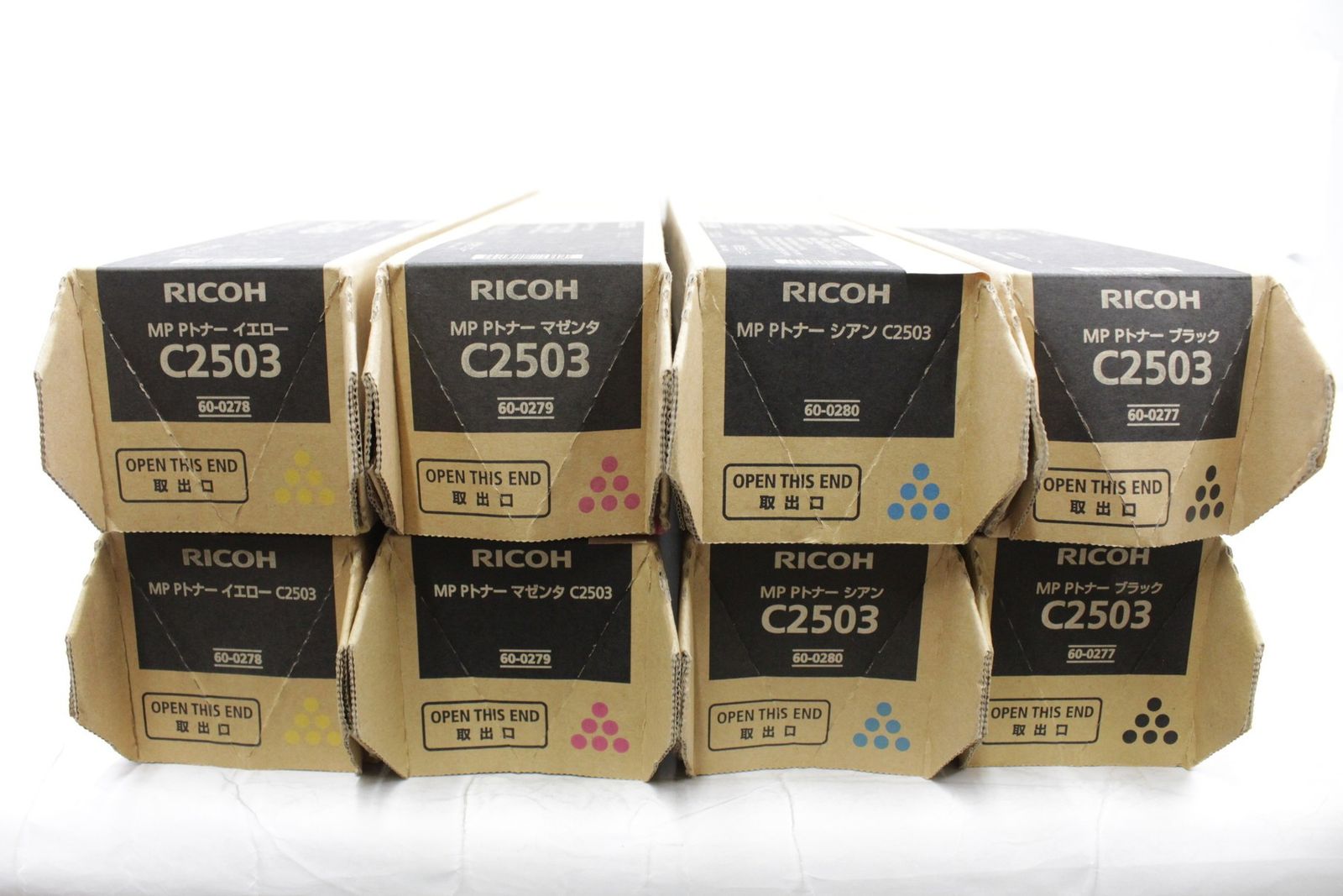 ♥ RICOH 純正 トナー C2503 4色8本 シアン マゼンタ イエロー ブラック×各2 リコー ITAK4OV8SEN8 -L07-byebye