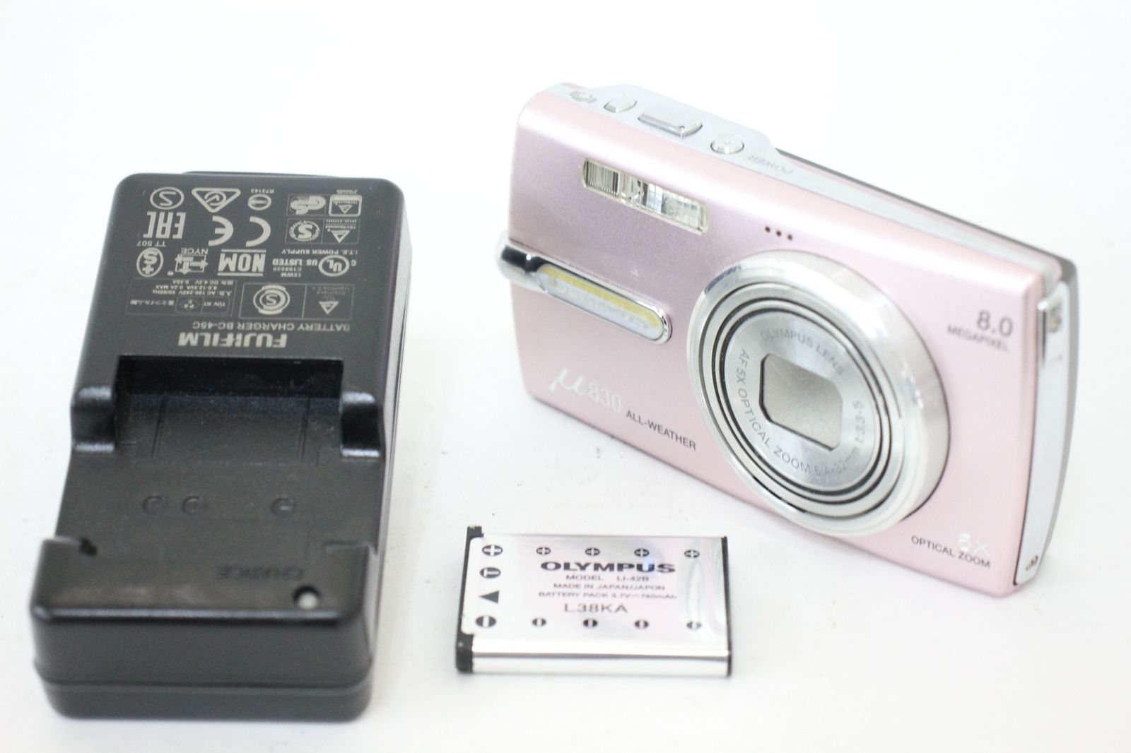 返品保証】 オリンパス Olympus μ 830 ピンク 5x バッテリー