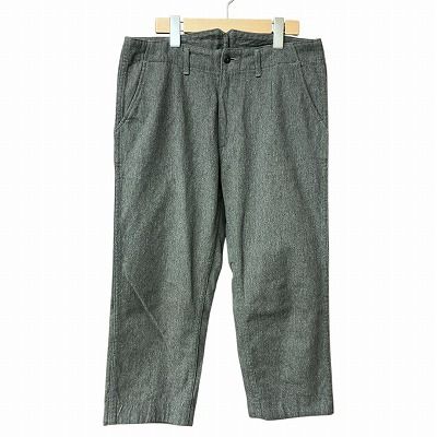 何でも揃う クロップド ウール混 DANTON ダントン スラックス 灰 パンツ パンツ