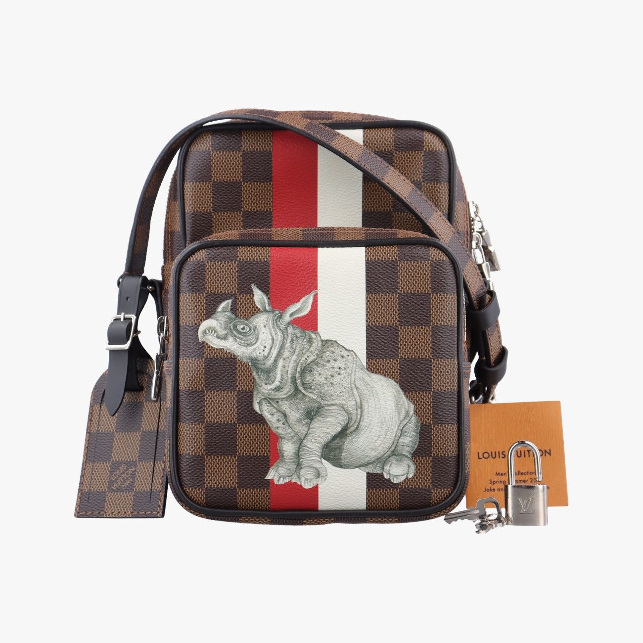 ルイヴィトンLouis Vuittonアマゾン ライノプリントエベヌ×マルチカラーダミエ サバンナTR4116 ICチップ