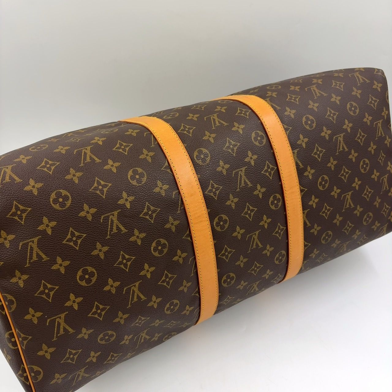 LOUIS VUITTON キーポル55 モノグラム モノグラム レザー×PVC ブラウン