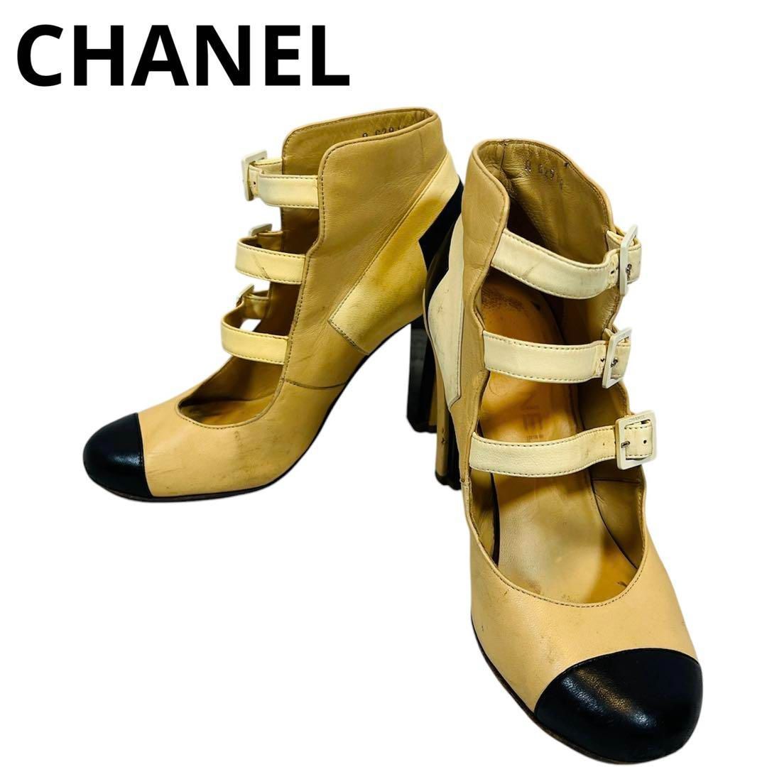 CHANEL ストラップ アンクルブーツ G29128 24.0cm CHANEL リップライナー