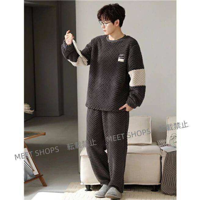 モコモコ パジャマ メンズ 冬用 もこもこ ルームウェア 長袖 着る毛布 冬 ブランド おしゃれ ルームウェ ddhc 192
