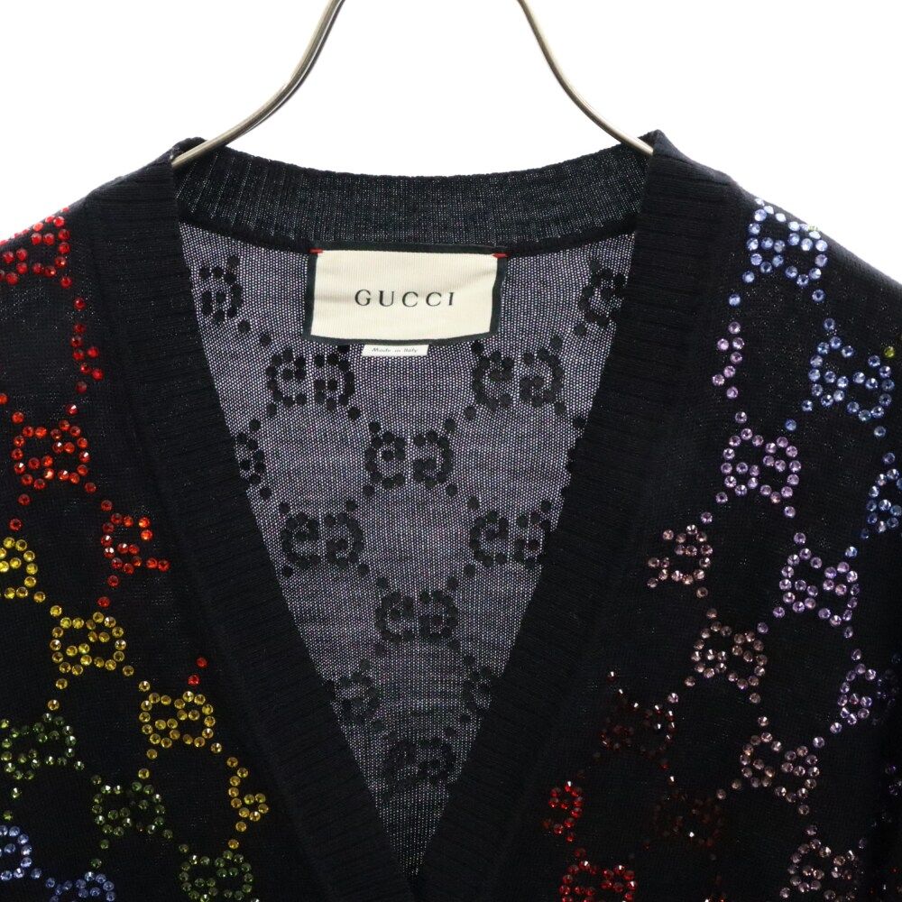 GUCCI 黒 Vネックカーディガン