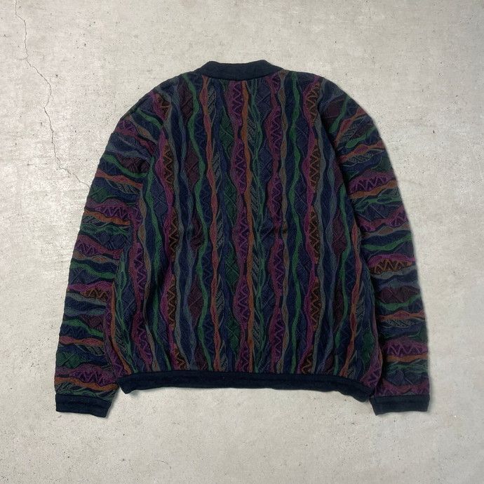 メンズM COOGI クージー 3D ニット セーター マルチカラー 90年代
