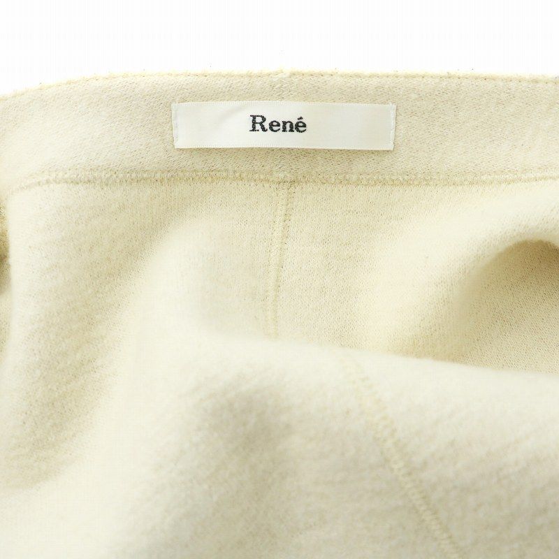 ルネ Rene ノーカラー ガウン コート ロング ウール 36 M ピンク  