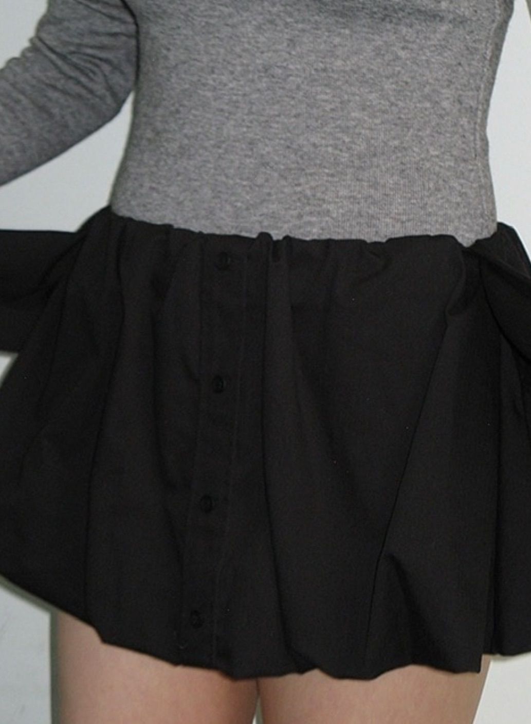 CRANK SLEEVE TIED BALLOON SKIRT