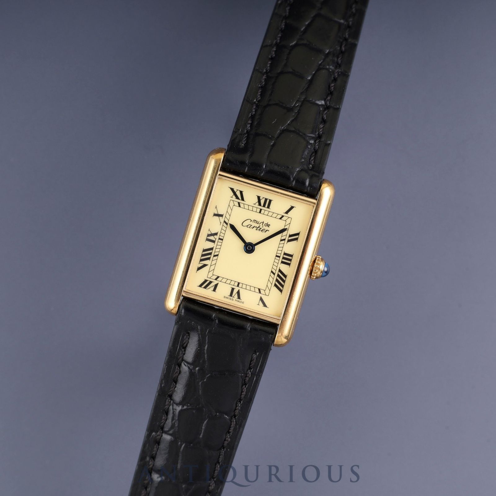 カルティエ マストタンク LM 590005 クォーツ SV925 革 純正尾錠（GP