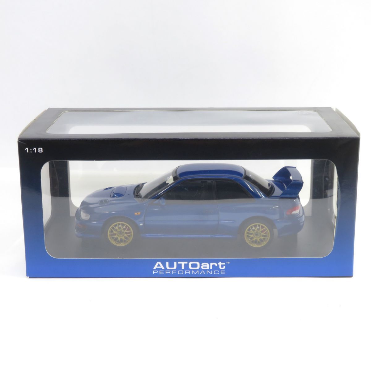 オートアート 1|18 スバル インプレッサ 22B STi バージョン ブルー ミニカー
