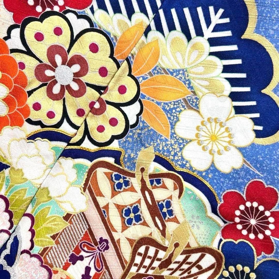 訪問着 花模様 たたき染 菊 椿 松 楓 網干 橘 松竹梅 着物 124a d