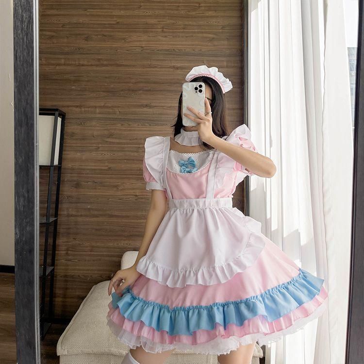 メイド服 コスプレ メイド ピンク Amazon.co.jp: 定番メイド服（ピンク）コスチューム/コスプレ