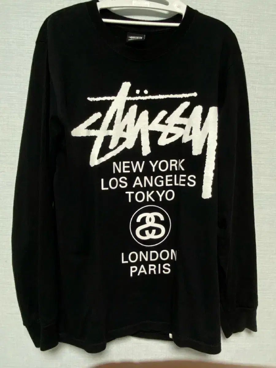 STUSSY WORLD TOUR ブラック ロングスリーブ S