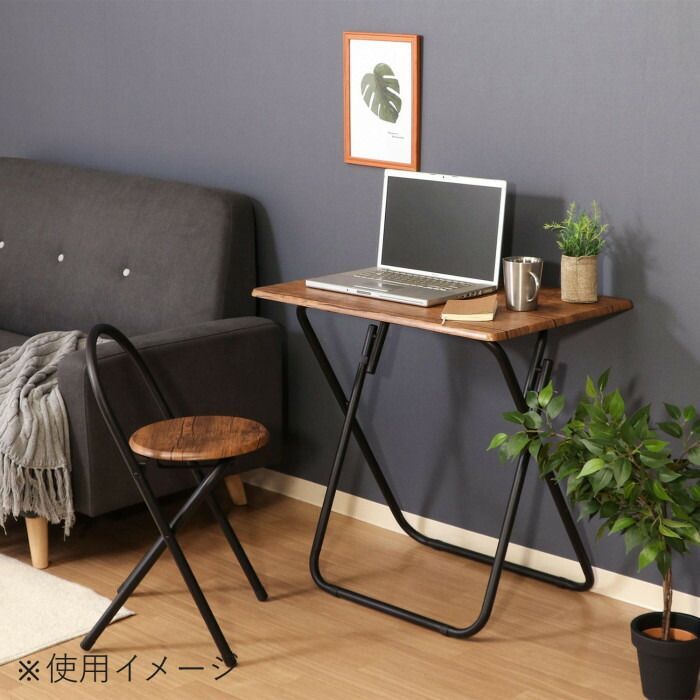 不二貿易 【新品・送料無料】折りたたみテーブルチェアセットBR