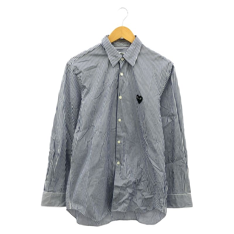 PLAYCOMME des GARCONS AZ-B018 ストライプ長袖シャツ ブルー サイズM プレイ コムデギャルソン 17