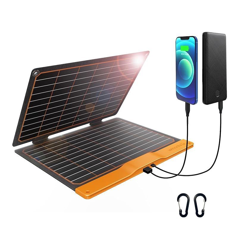 新着商品 FlexSolar ソーラーパネル 20W 5V ポータブルソーラー充電器 IP67防水USB-A QC3.0 USB-C出力付き 防災 ジャクリ ポータブル電源|Phone|Pad|Laptop|Android対応アウトドアキャンプサバイバル
