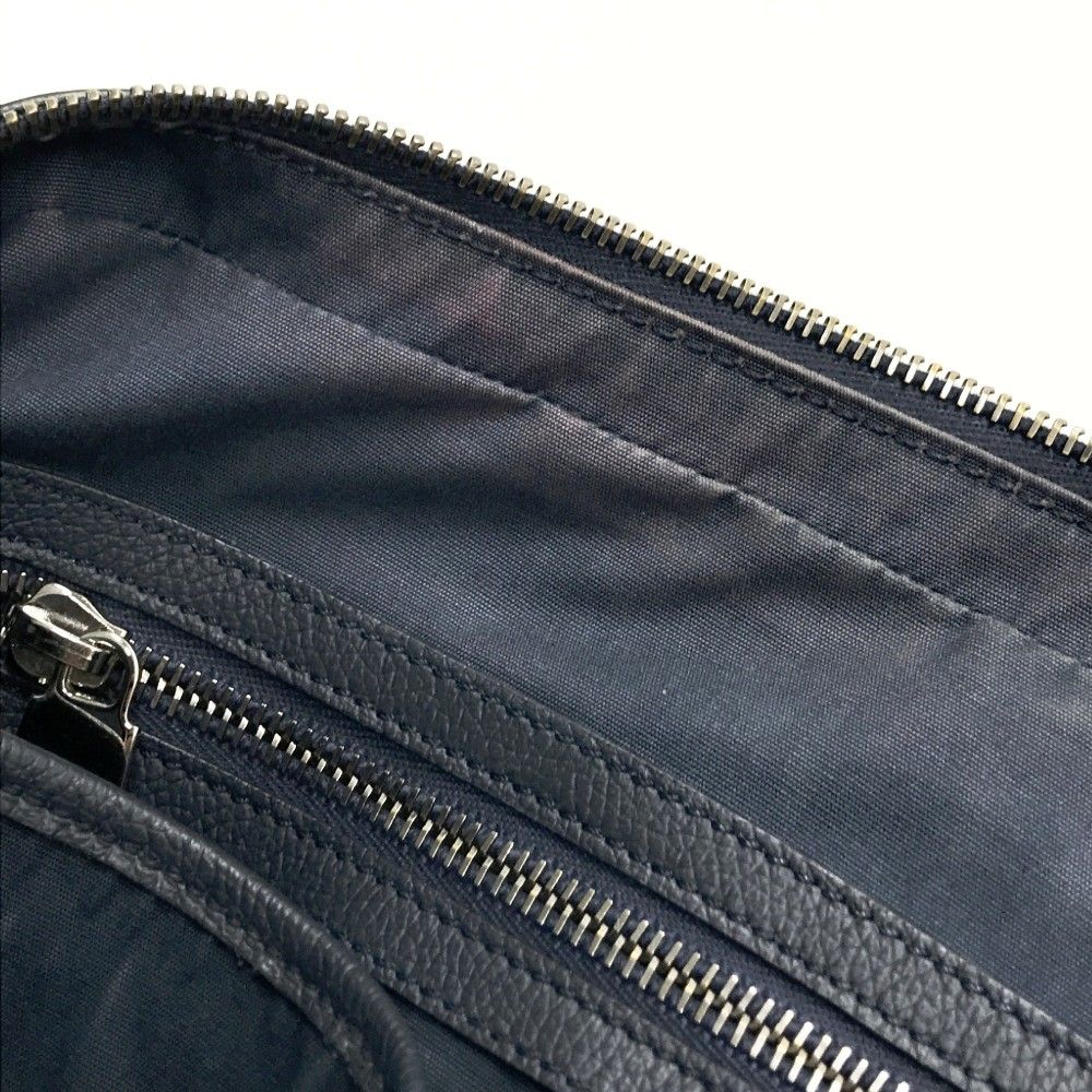 TOD'S トッズ 2way レザー ビジネスバッグ ネイビー系 メンズ