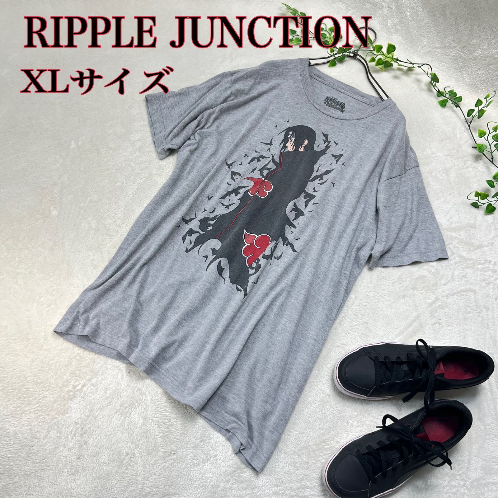 希少】ナルト公式 うちはイタチ Tシャツ XLサイズ グレー 大きいサイズ 
