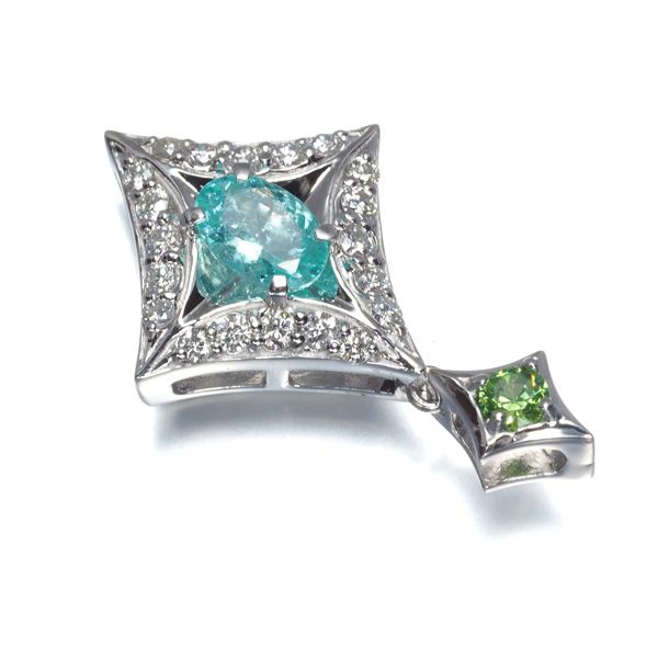 パライバトルマリン 0.41ct ガーネット 0.10ct ダイヤ ダイヤモンド 