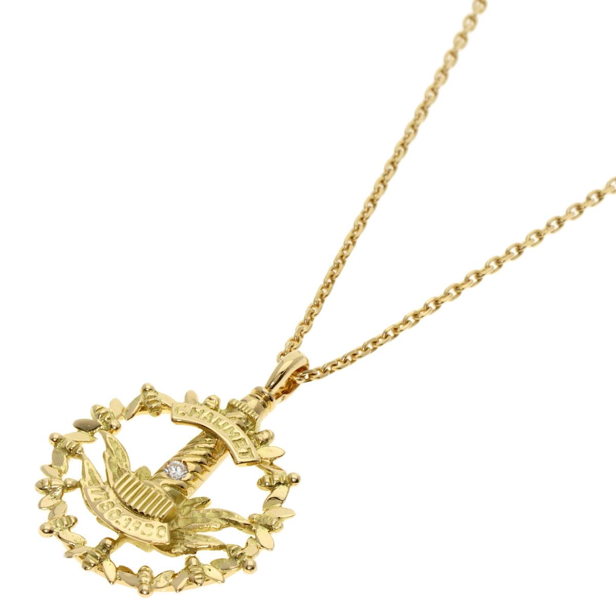 Chaumet ショーメ ホールマーク 1P ダイヤモンド ネックレス K18YG  