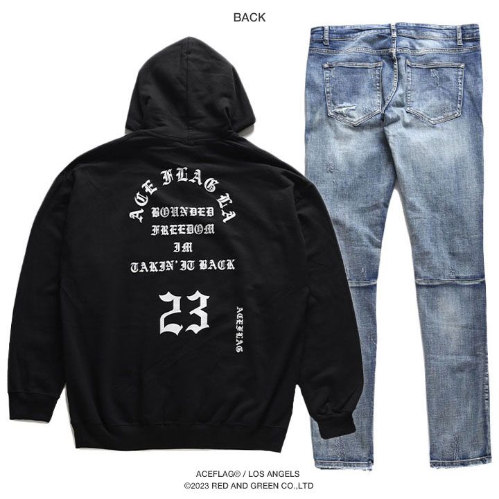 ACE FLAG 上下セット 長袖 ブランド 裏起毛 パーカー メンズ 黒 大きい
