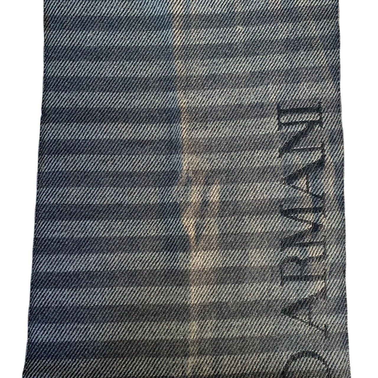 GIORGIO ARMANI アルマーニ マフラー ブラック グレー フリンジ GIORGIO ARMANI アルマーニ マフラー ブラック グレー フリンジ