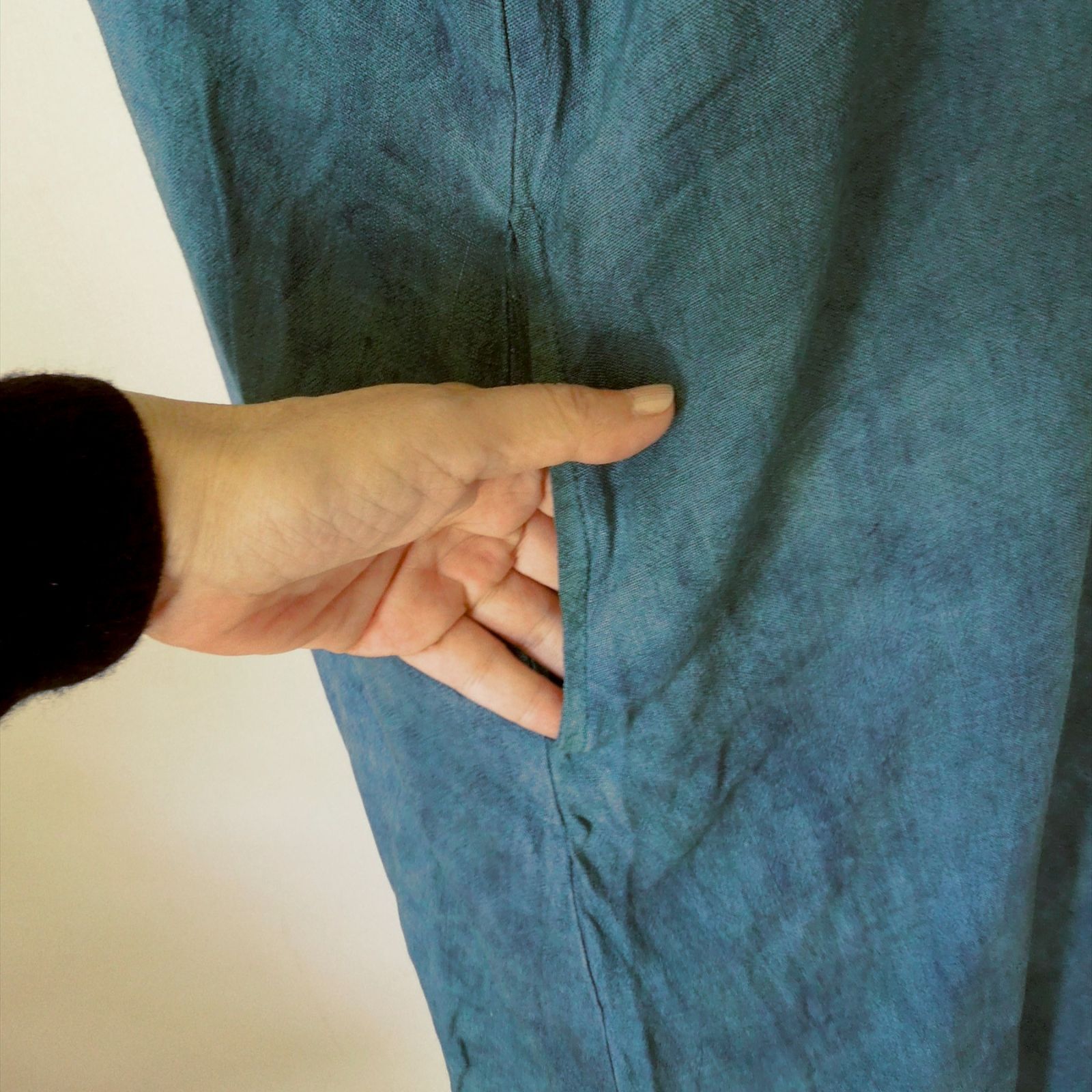 新作もいち早くお手元に！ asana HEMP テロテロ 貫頭衣 ロング ワンピース●草木染めチーク 100％品質。