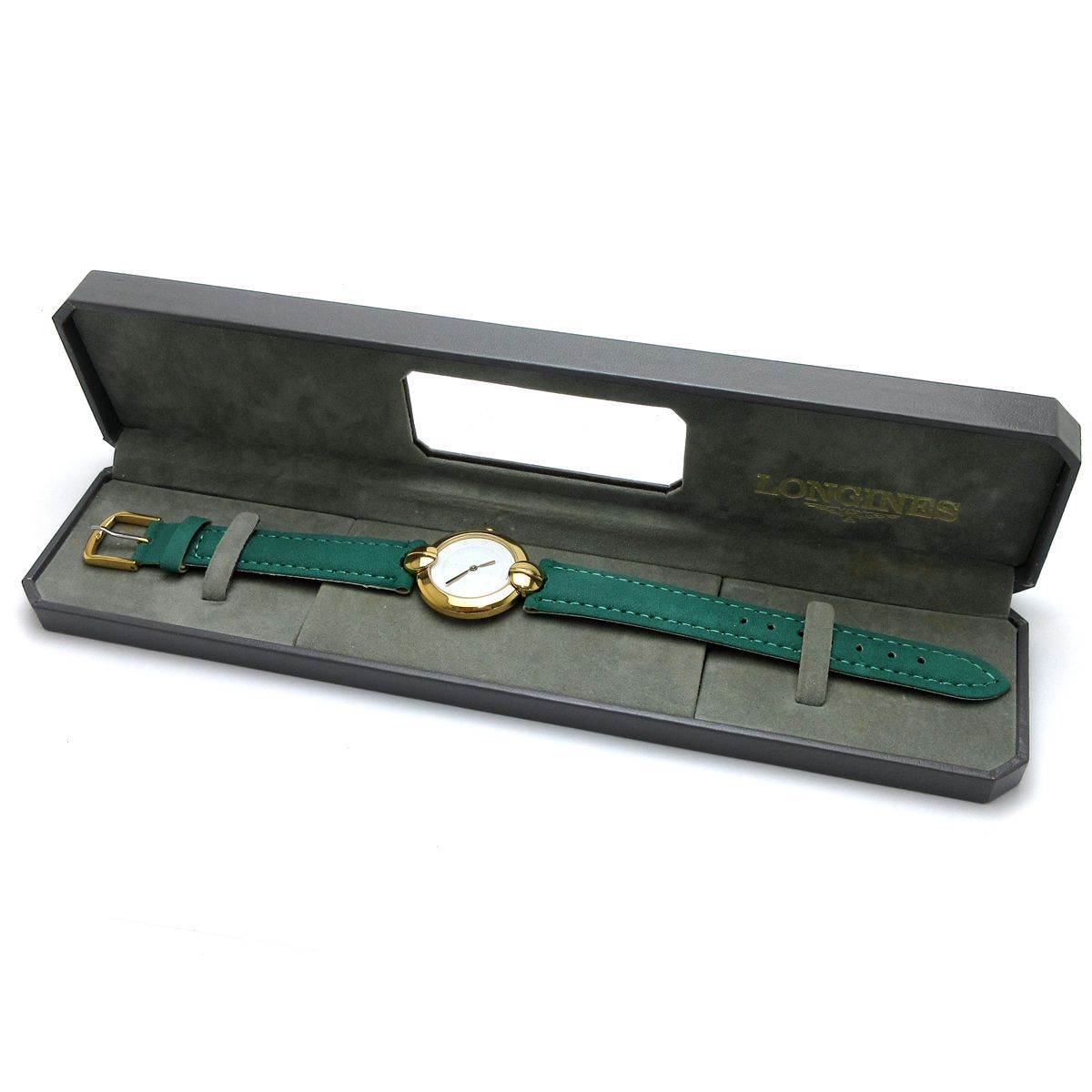 ロンジン ロドルフ レディース 緑 白文字盤 L61062 LONGINES